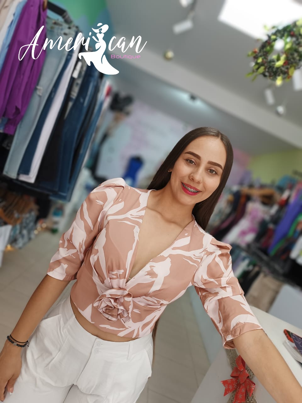 Blusa flor estampada 